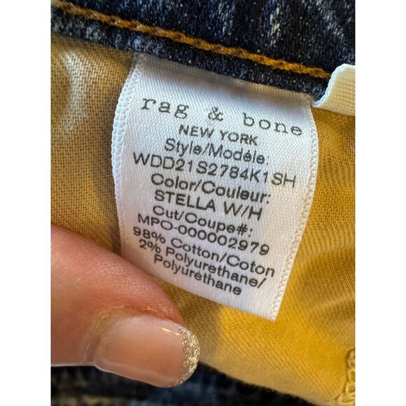 Rag & Bone Jeans Women 25 Blue Stella Wash Nina High Rise Ankle Flare Distressed - Picture 12 of 13